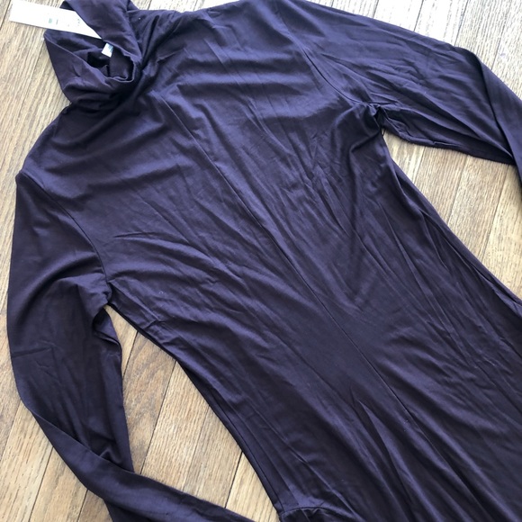 Cosabella Talco Turtle Neck Jersey Knit Dress Long Sleeves Chocolate Size Medium - Picture 7 of 8